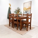 Juego Comedor 6 Sillas Lucía Café