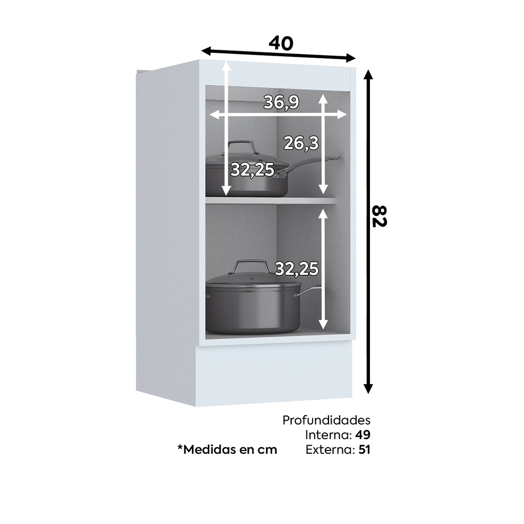 Base Cocina Americana 1 Puerta 40cm