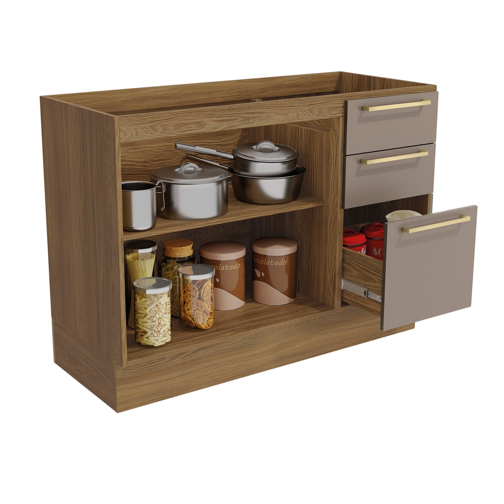 Base cocina Botanic 2 puertas gris 120cm