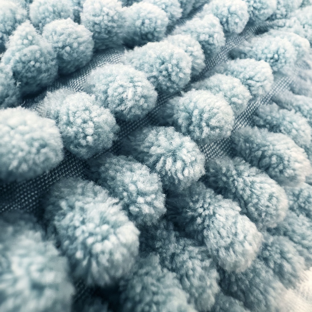 Piso de baño shaggy celeste 45x70