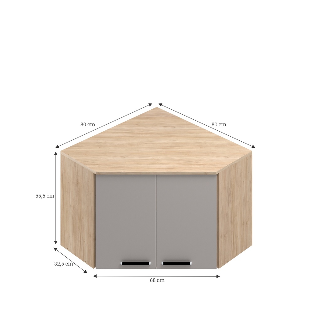 Aéreo esquinero cocina Amalia 80cm