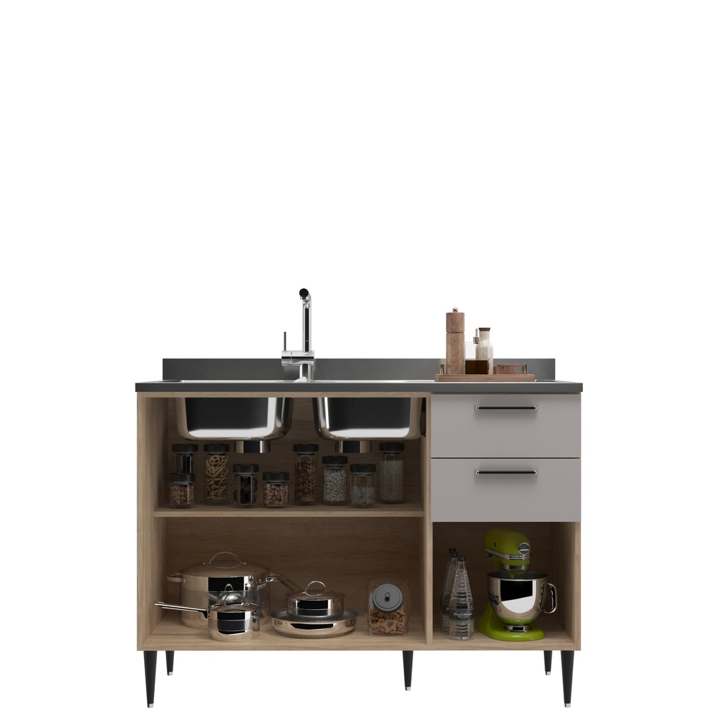Base cocina Amalia 2 puertas 3 cajones 120cm