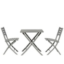 Comedor Terraza aluminio 2 sillas gris