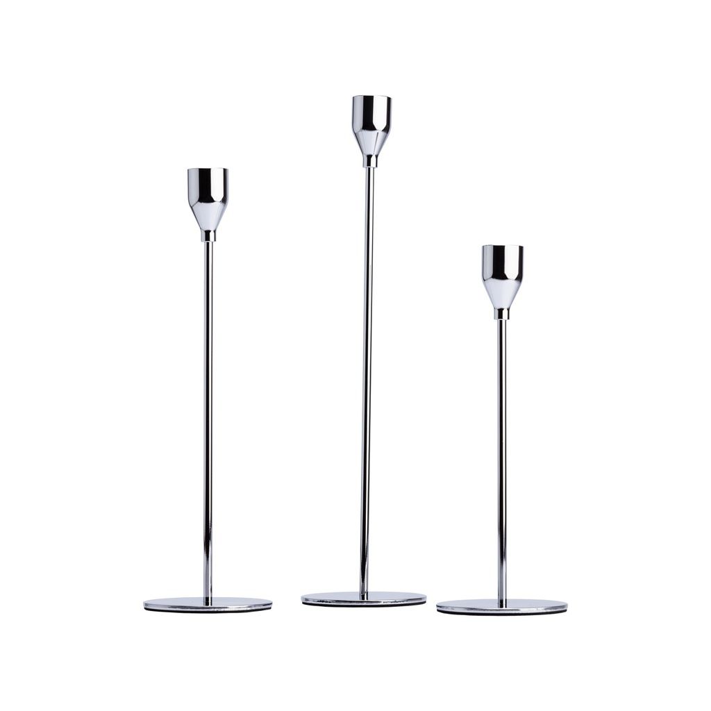 Set 3 candelabros plateados