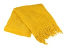Manta 130x170cm amarilla con flecos