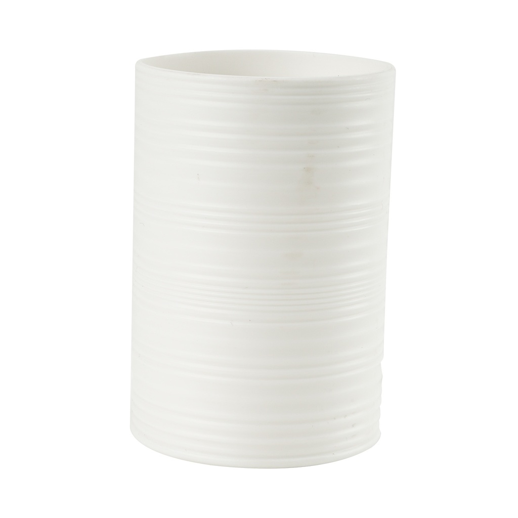 Vaso plástico estriado blanco