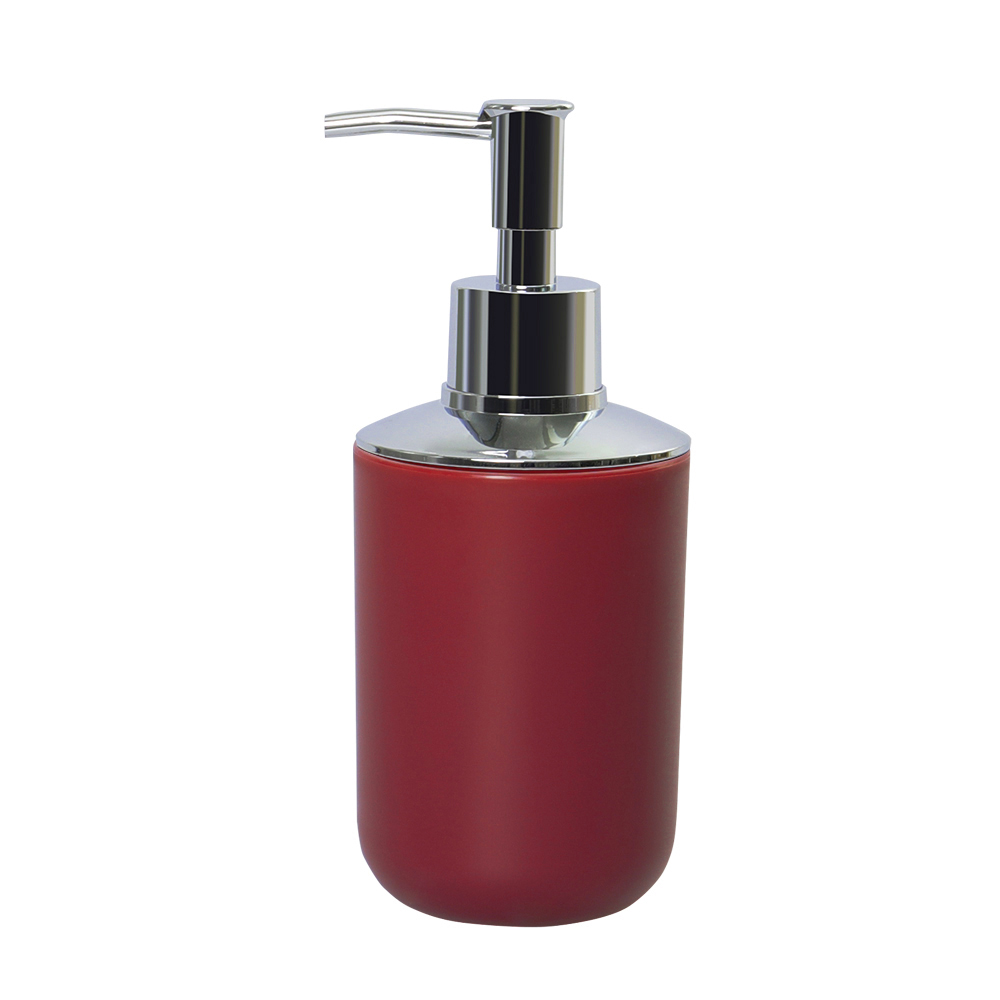 Dispensador jabón plástico plateado burdeo