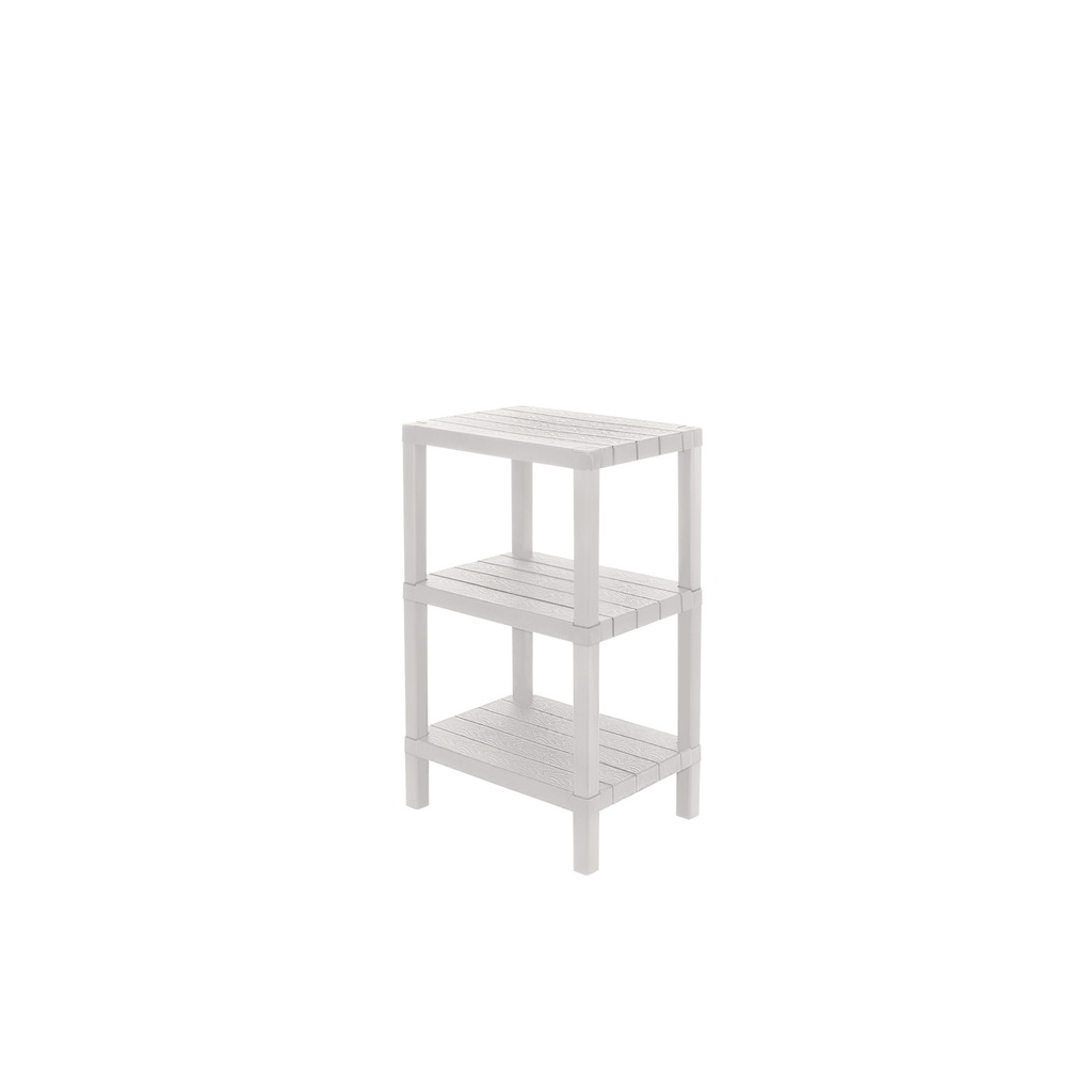 Estante plástico blanco 3 niveles 39x23x65,7cm