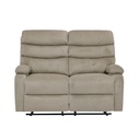 Sofá reclinable 2 cuerpos Logan gris claro 