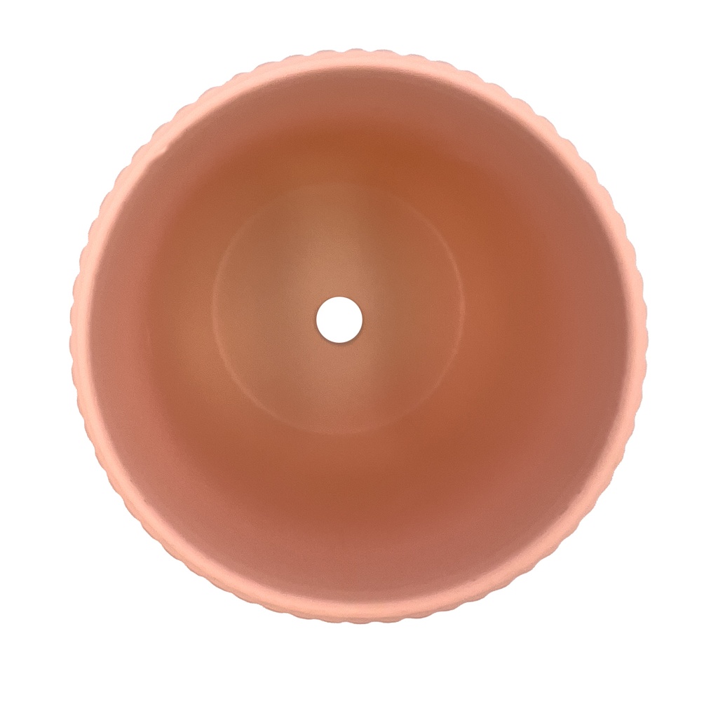 Macetero ranurado rosa pálido 14cm