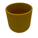 Macetero ranurado mostaza 14cm