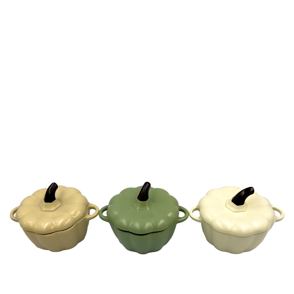 Bowl cerámica calabaza con tapa 10,5cm