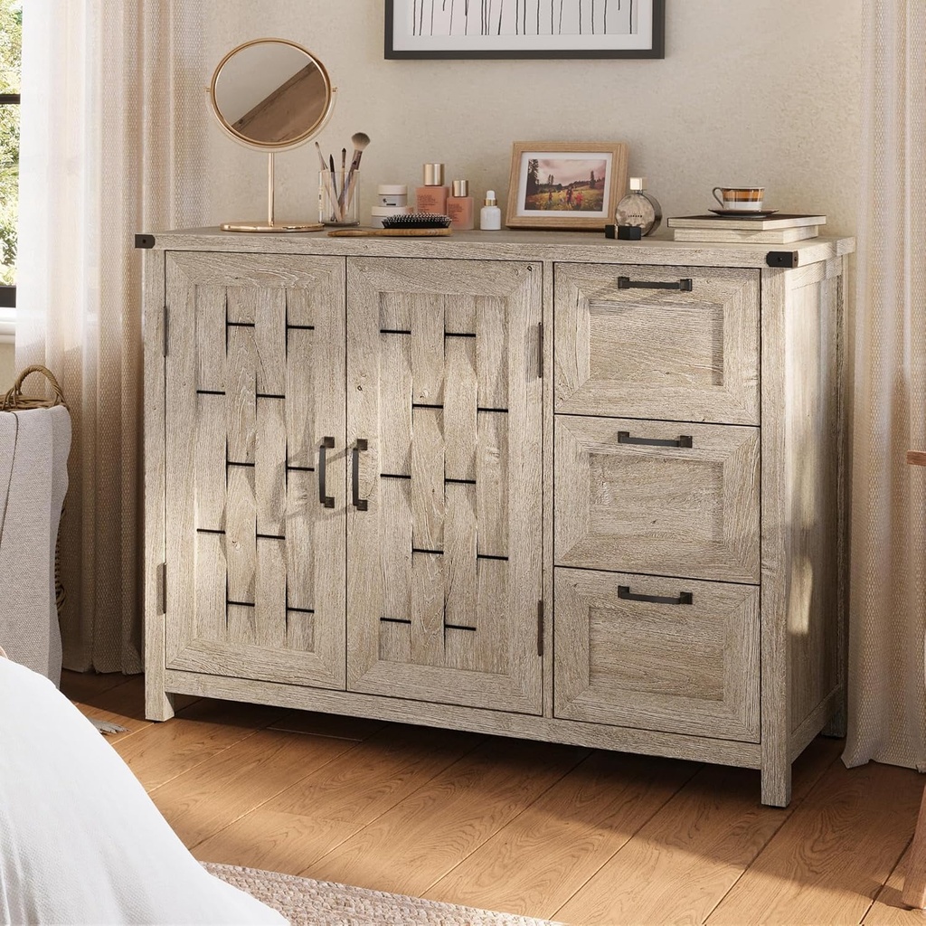 Buffet 2 puertas 3 cajones Vinh gris