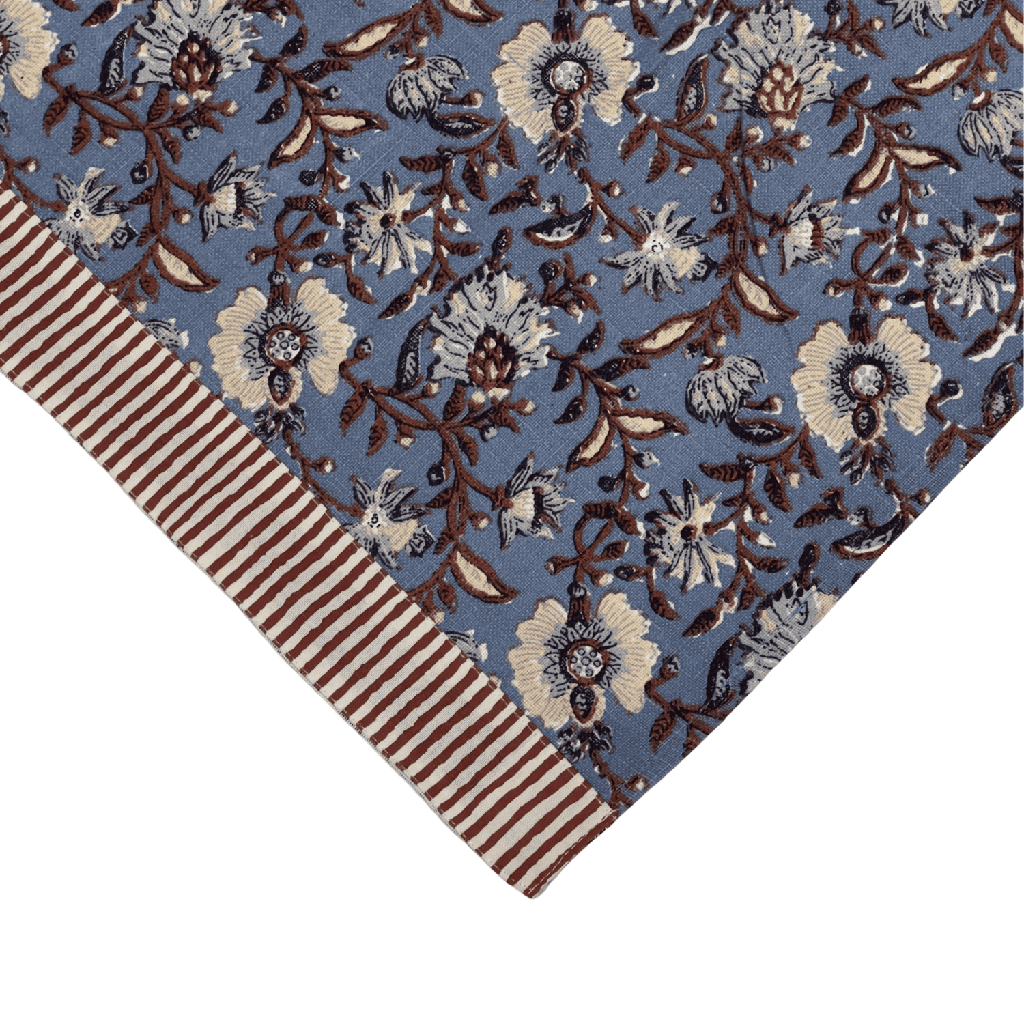 Mantel flower print azul 150x250cm