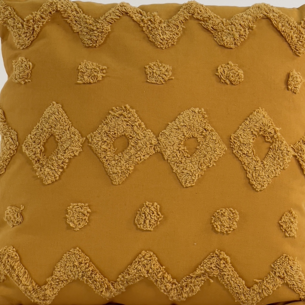 Cojín algodón textura amarillo 30x50cm