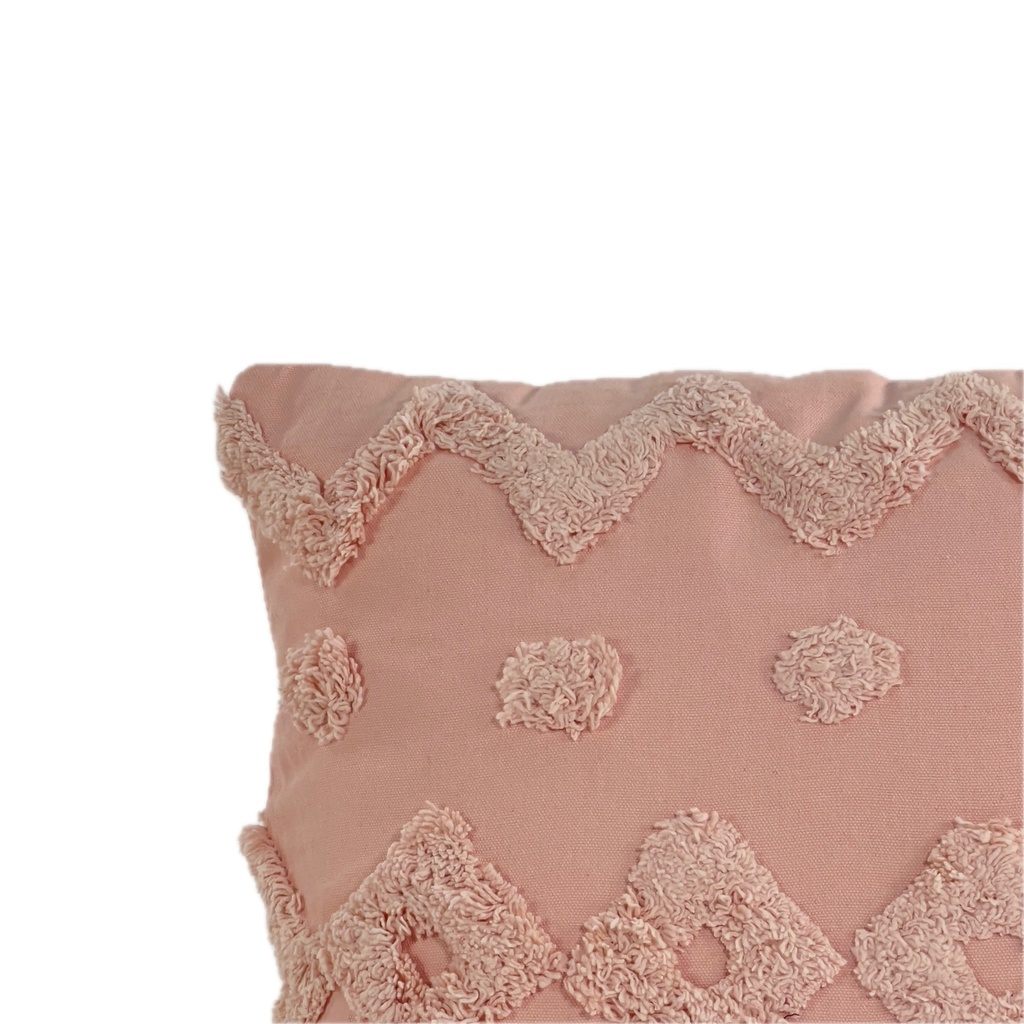 Cojín algodón textura rosa 30x50cm