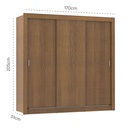 Closet Lyon 3 puertas 2 cajones rustic