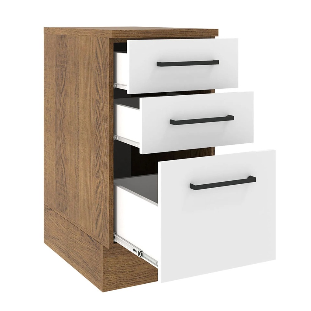 Base cocina Agata blanco 3 cajones 40cm