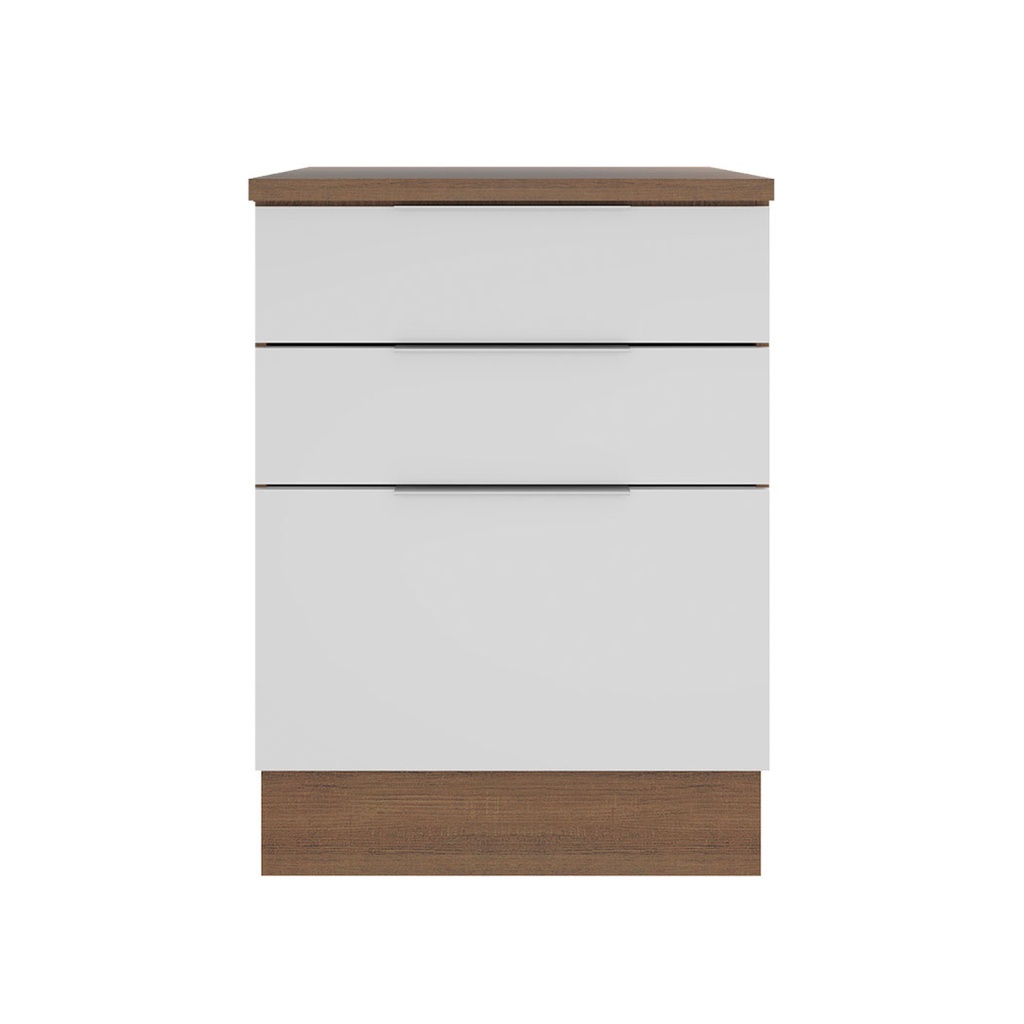 Base cocina Stella blanco 3 cajones 60cm