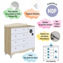 Cómoda Encanto 4 cajones 1 puerta