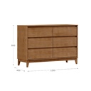 Cómoda Prata 6 cajones