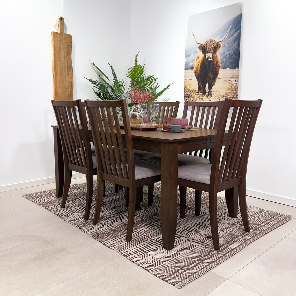 Juego Comedor 6 sillas Balui café