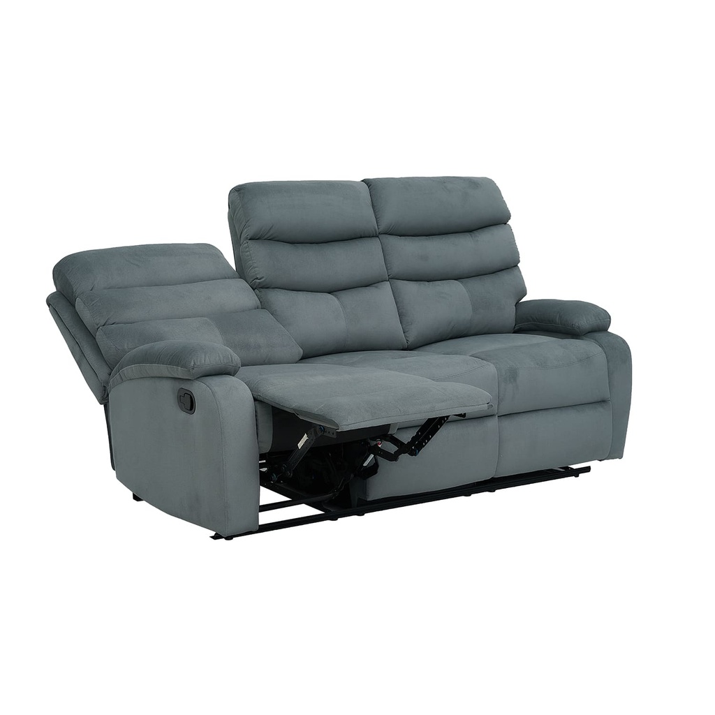 Sofá reclinable 3 cuerpos Logan gris oscuro