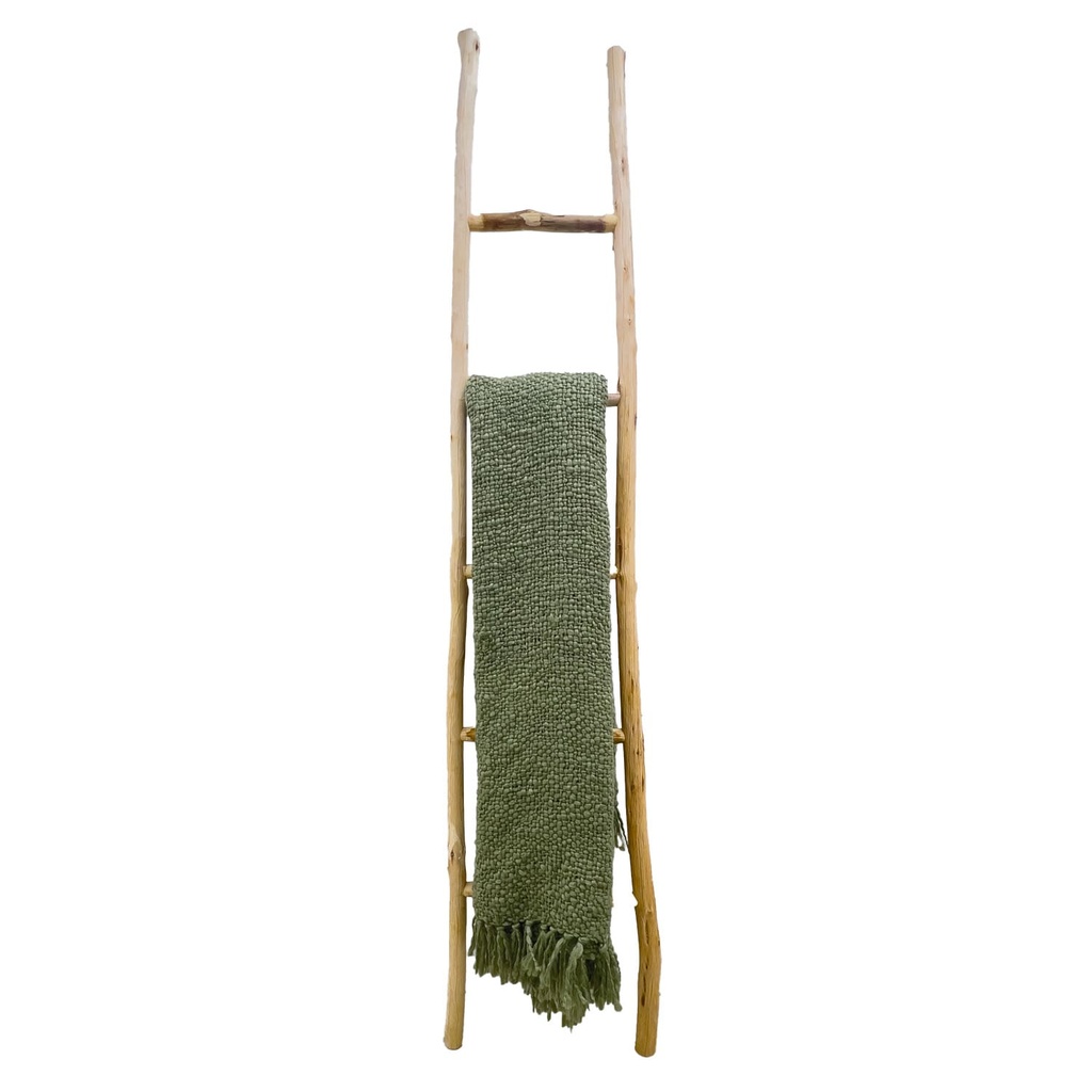 Manta verde con flecos 130x170cm