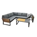 Juego living terraza seccional Beckman gris