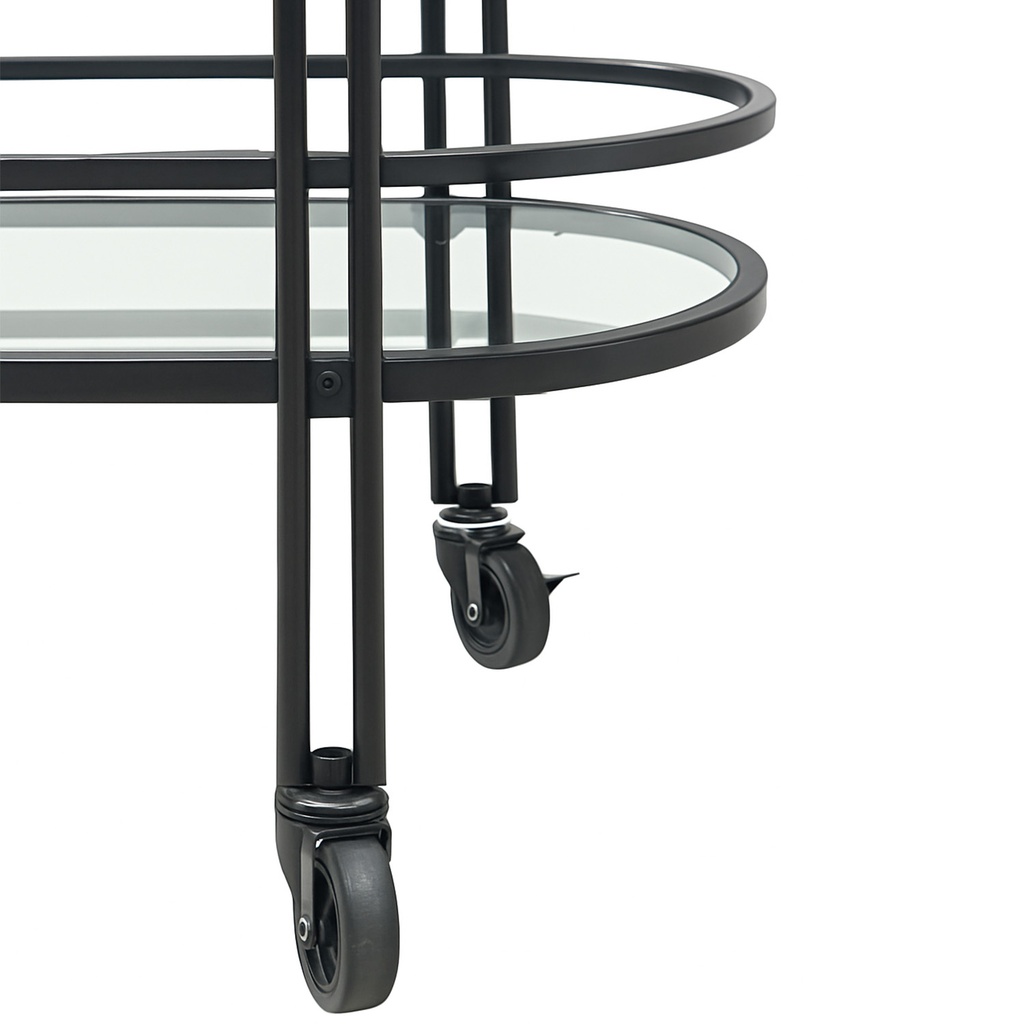 Carro bar 2 niveles 74cm negro 