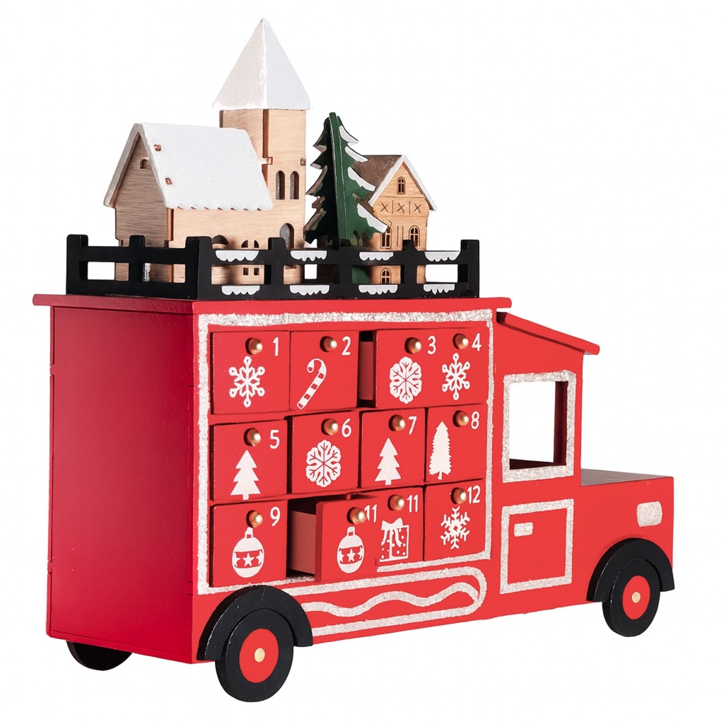 Calendario tren navidad 30x25x10cm