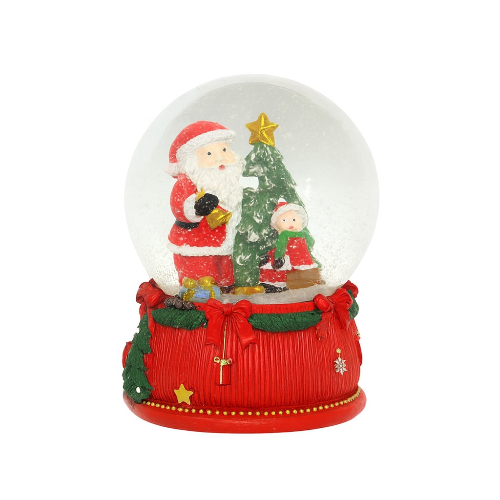 Bola de cristal navideña 10cm c/luz