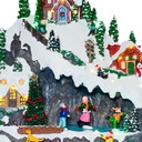 Casa navidad con luz y sonido montaña 32cm