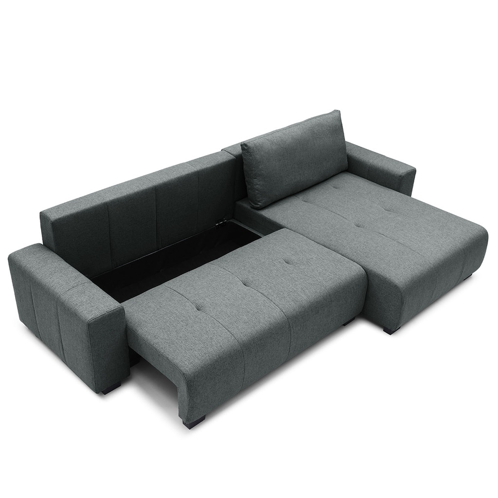 Sofa cama reversible seccional Essen gris oscuro
