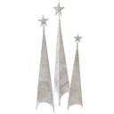 Figura navideña 150cm 60 luces LED árbol triangular plateado