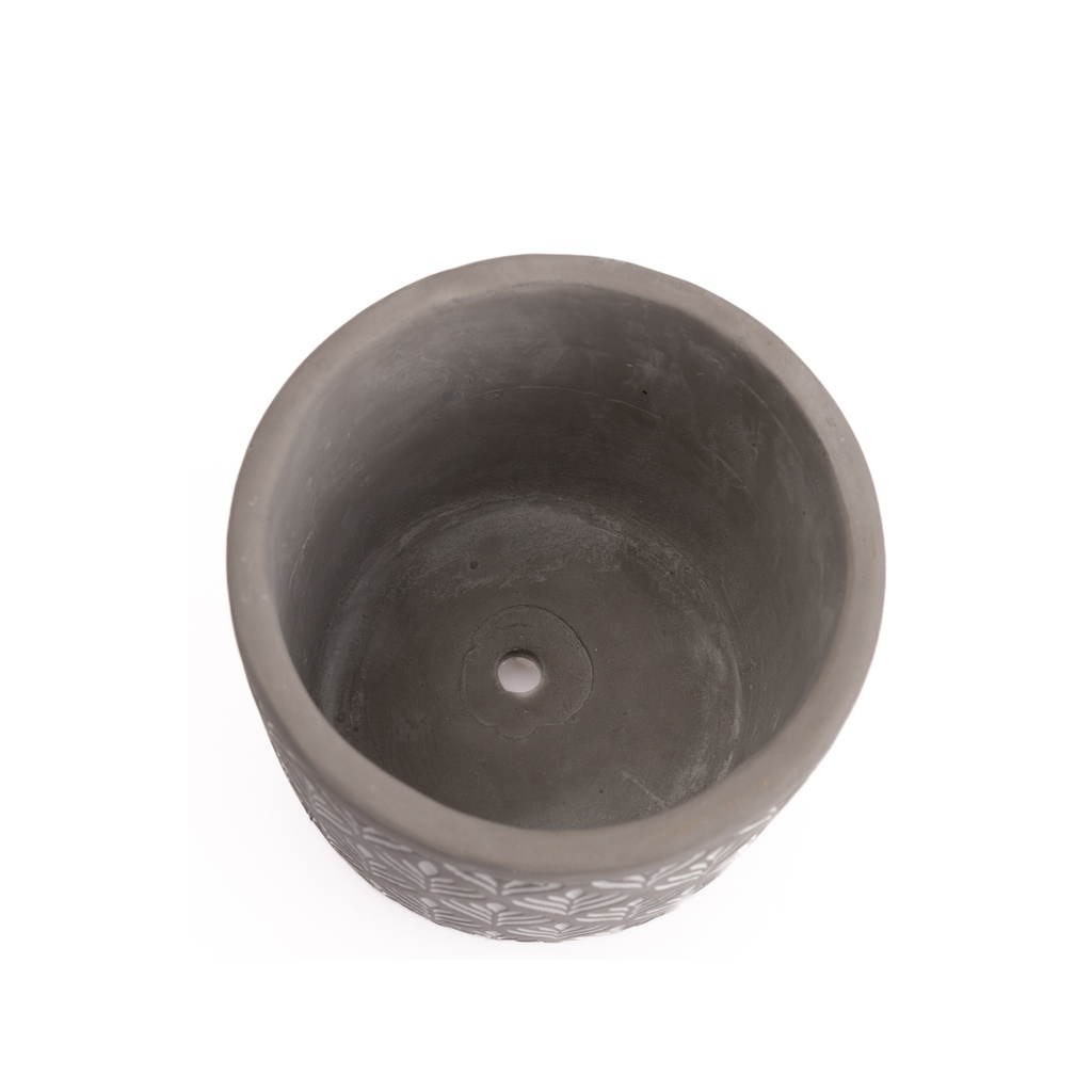 Macetero de Cemento Rama Gris y Blanco 14cm