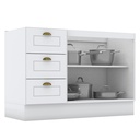 Base Cocina Americana 2 Puertas 3 Cajones 120cm