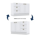 Base Cocina Americana 2 Puertas 3 Cajones 120cm