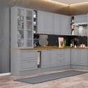 Vitrina 2 Puertas 2 Cajones Vidrio Americana Gris