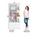 Ropero Laberinto 2 Puertas Blanco