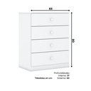 Cómoda 4 Cajones Laberinto Blanco
