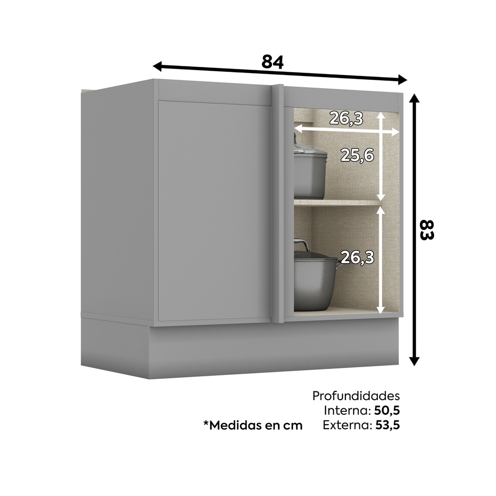 Base esquinero Americana gris 84cm