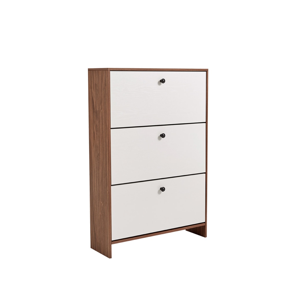 Zapatero Madison 3 cajones café-blanco
