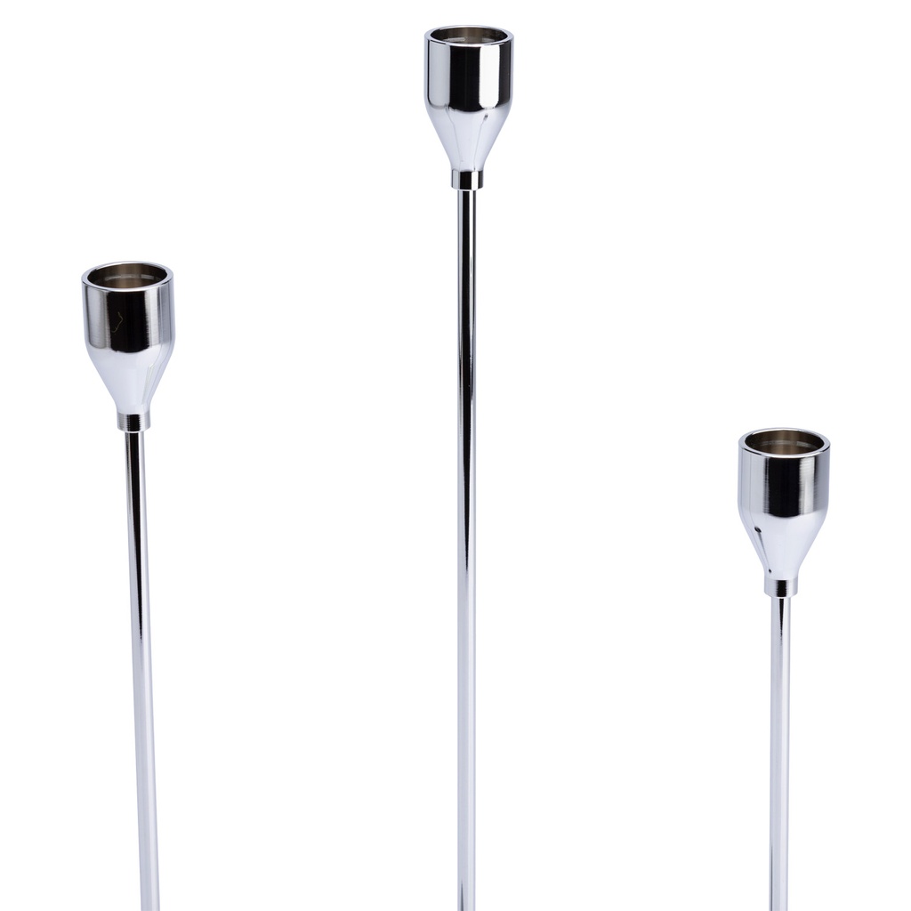 Set 3 candelabros plateados