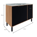 Base cocina Thalita 2 puertas 3 cajones 120cm