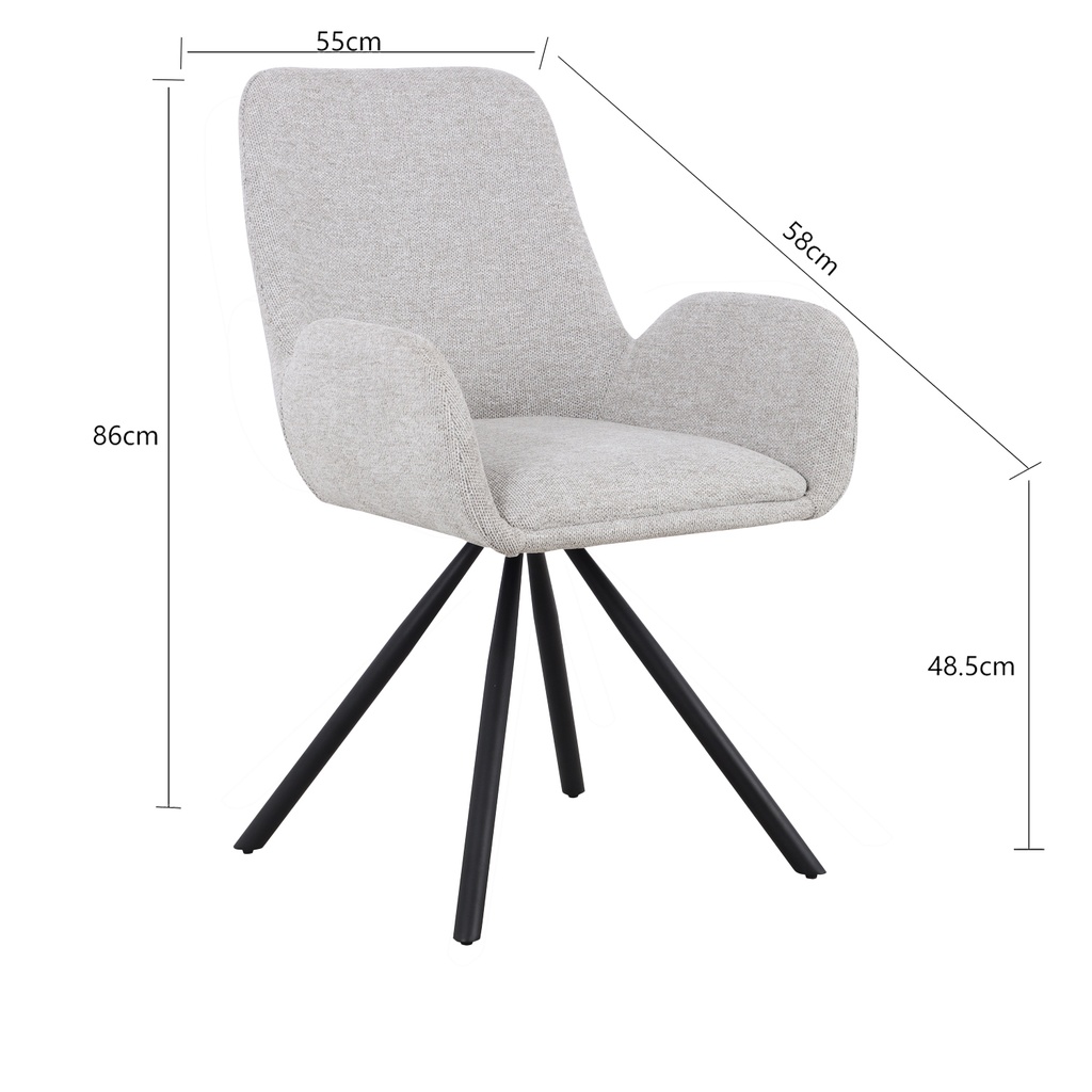 Silla comedor Yelcho gris claro