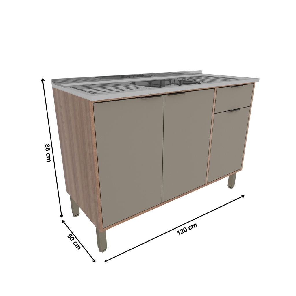 Base Cocina Louise 3 Puertas 120cm