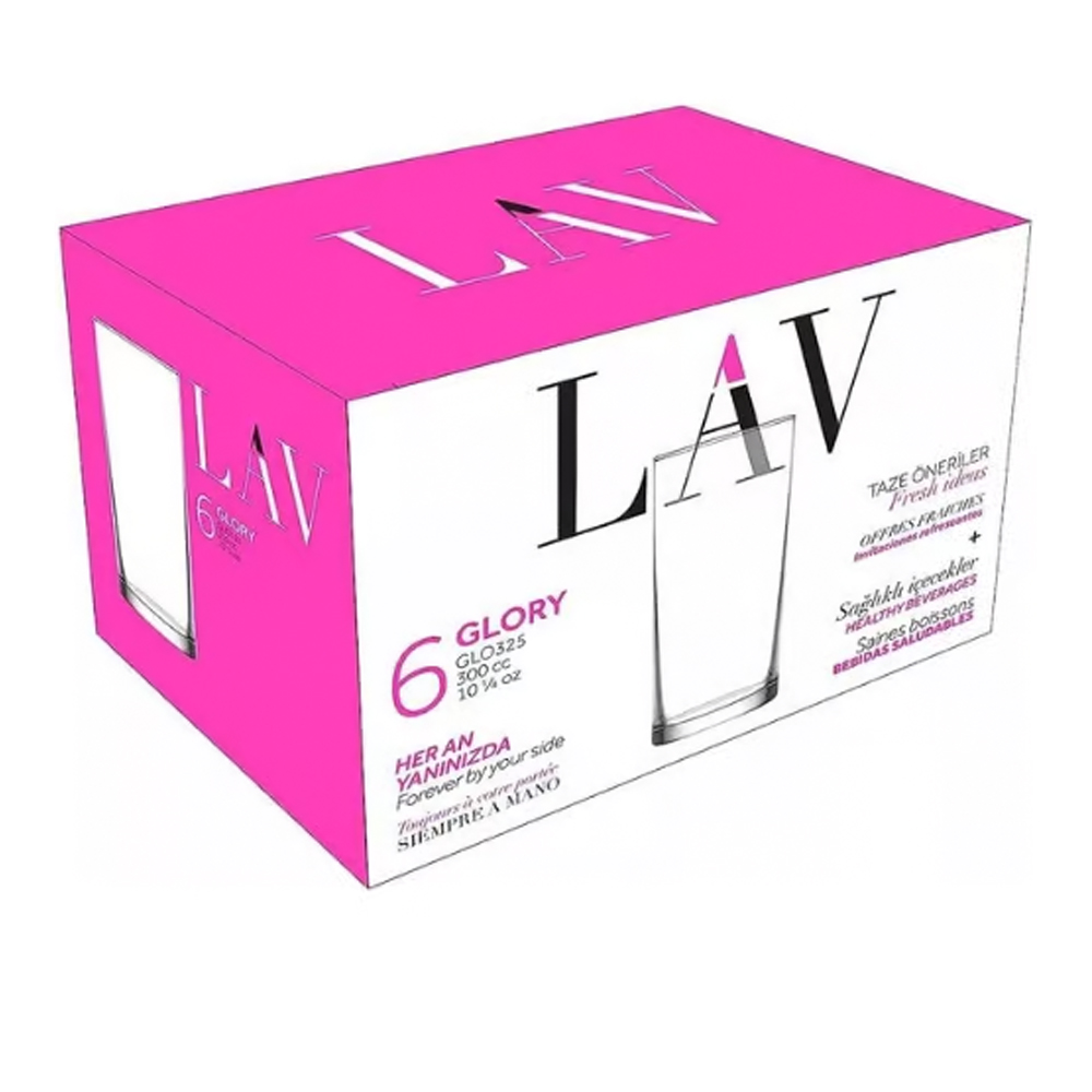 Vaso bebida 300ml set de 6