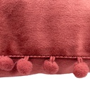 Cojín pompom ciruela 30x50cm