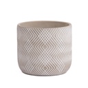 Macetero cerámica 15cm lineas blancas
